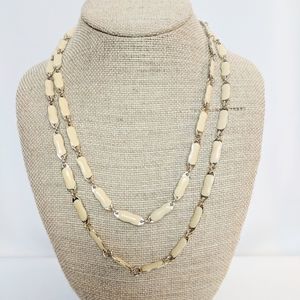 J. Crew Cream/Tan Long Gold Link Necklace